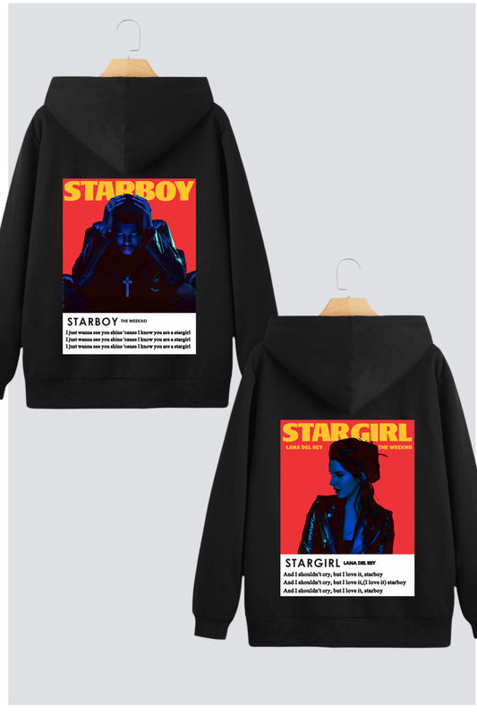 Starboy Stargirl Couple Oversized Drop Shoulder Hoodies - Pack of 2