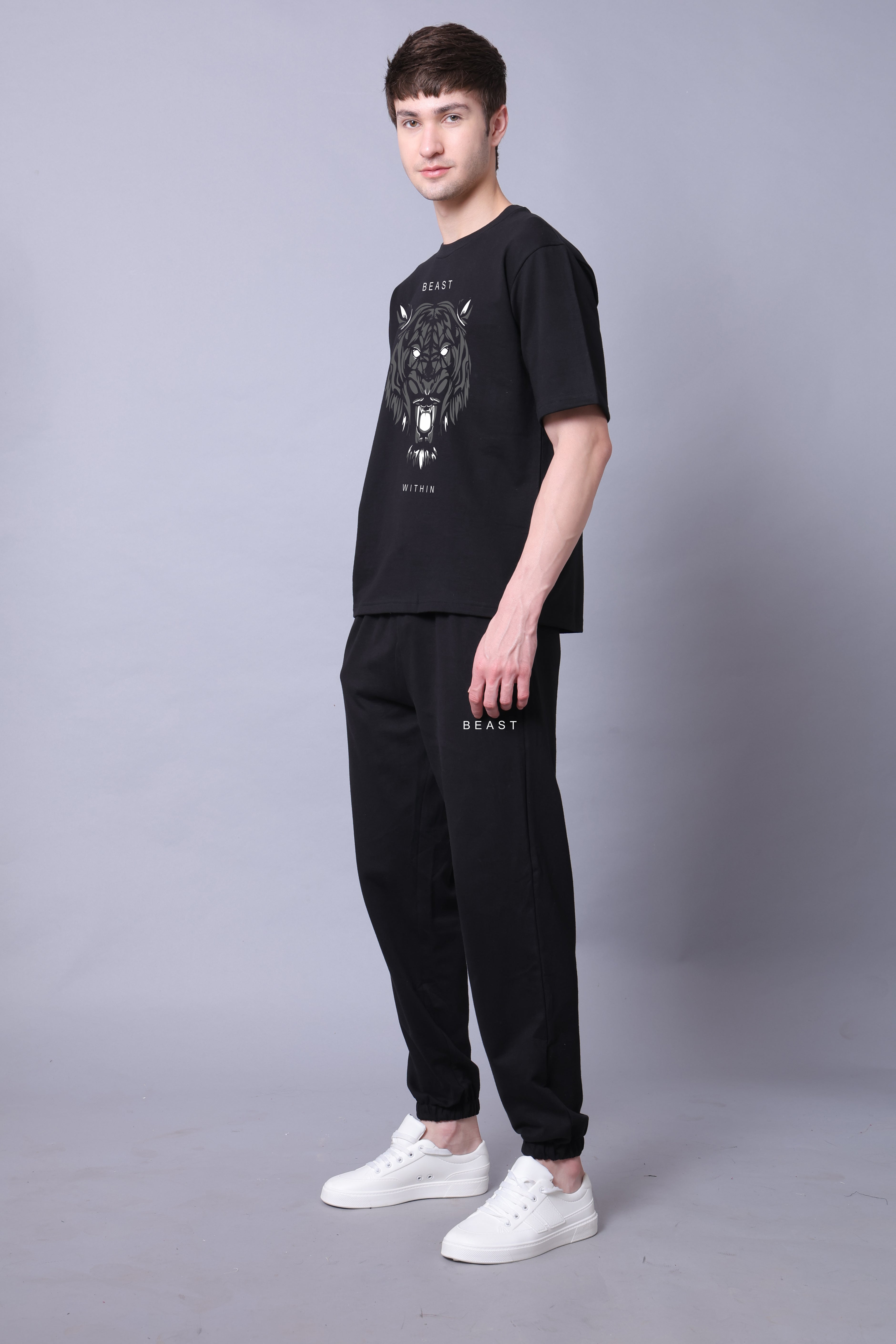 Bold Tiger Men Co-Ord Set - Oversized Tee With Jogger