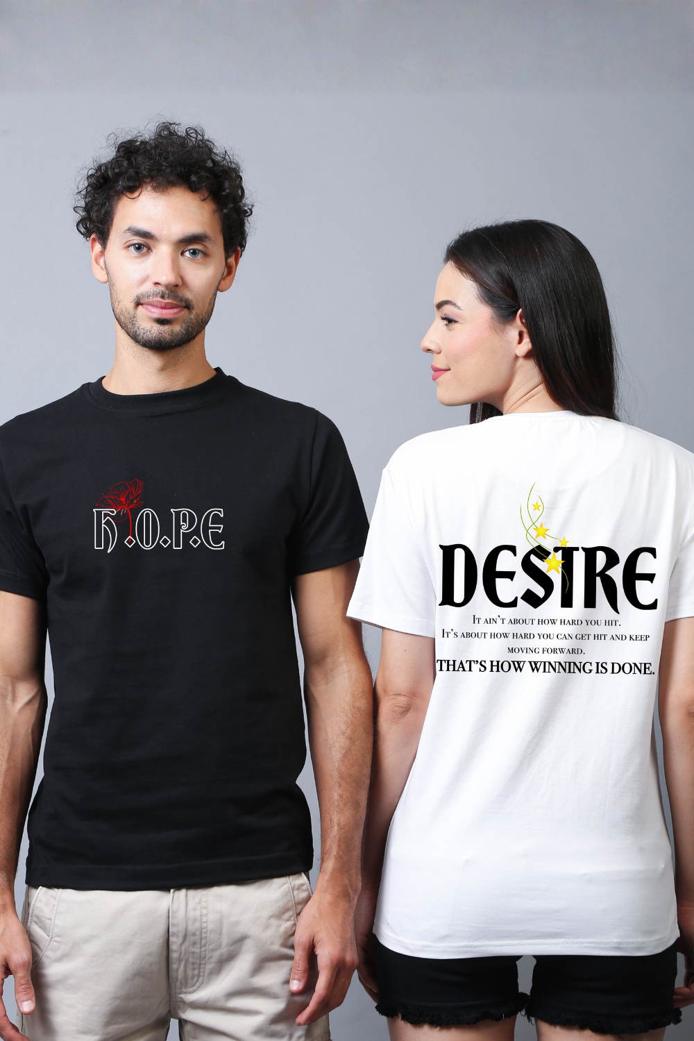 "Hope" and "Desire" Couple Unisex Tees - Pack of