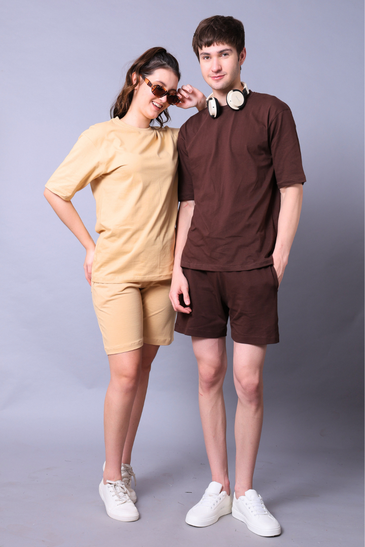 Brown & Beige Couple Co-Ord Set (Pack of 2)