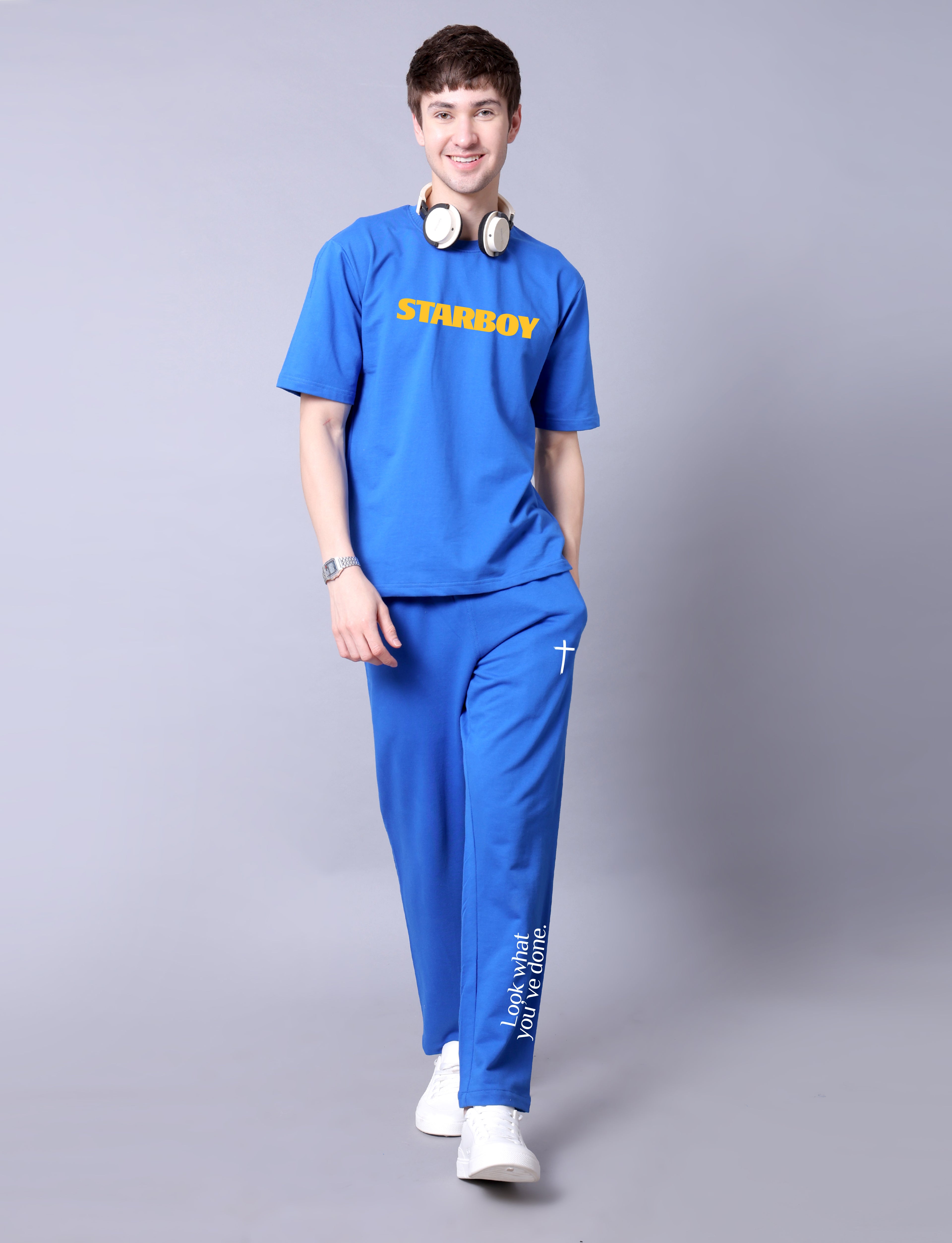 Starboy Men Co-Ord Set - Oversized Tee With Jogger