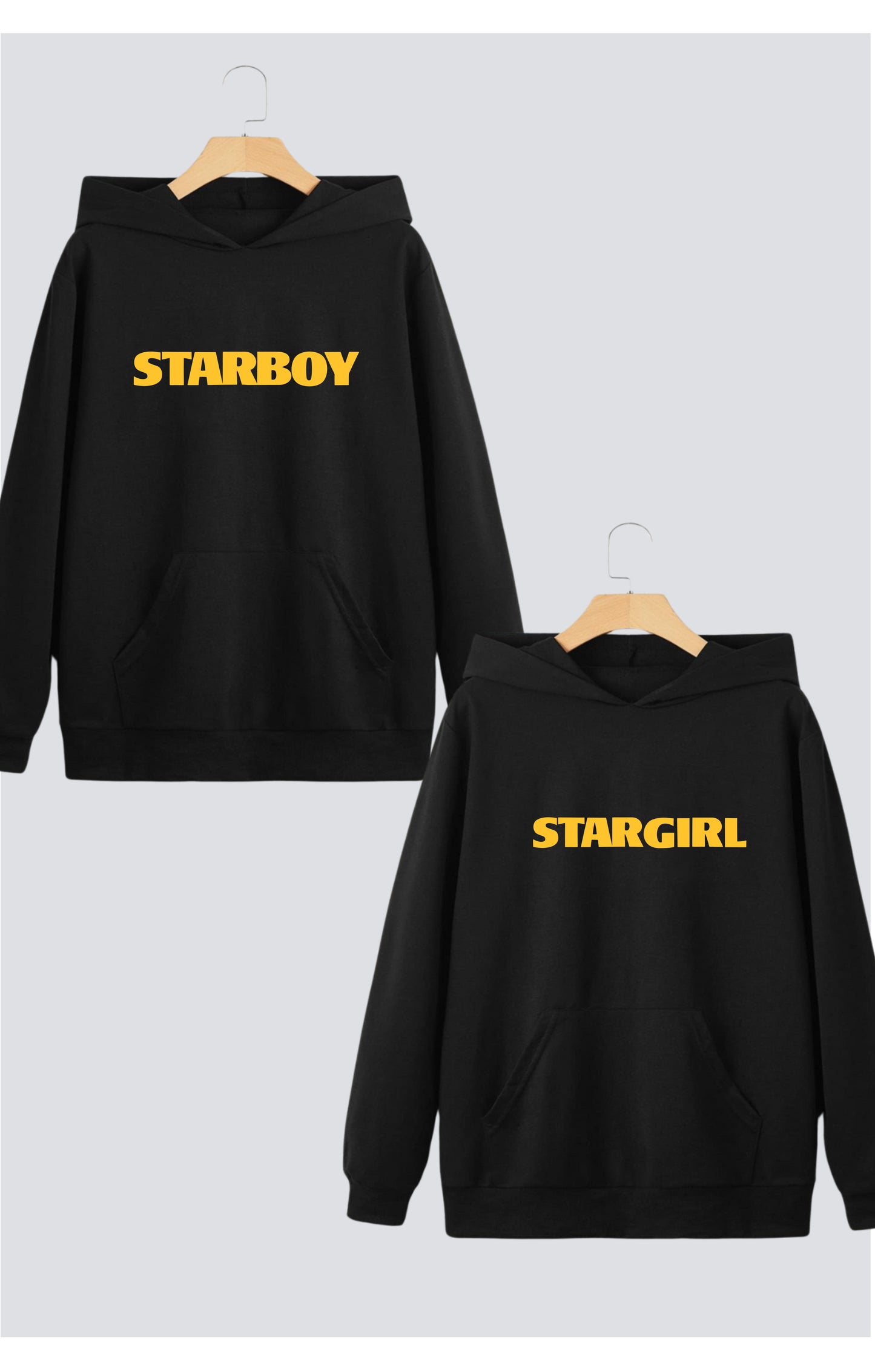 Starboy Stargirl Couple Oversized Drop Shoulder Hoodies - Pack of 2