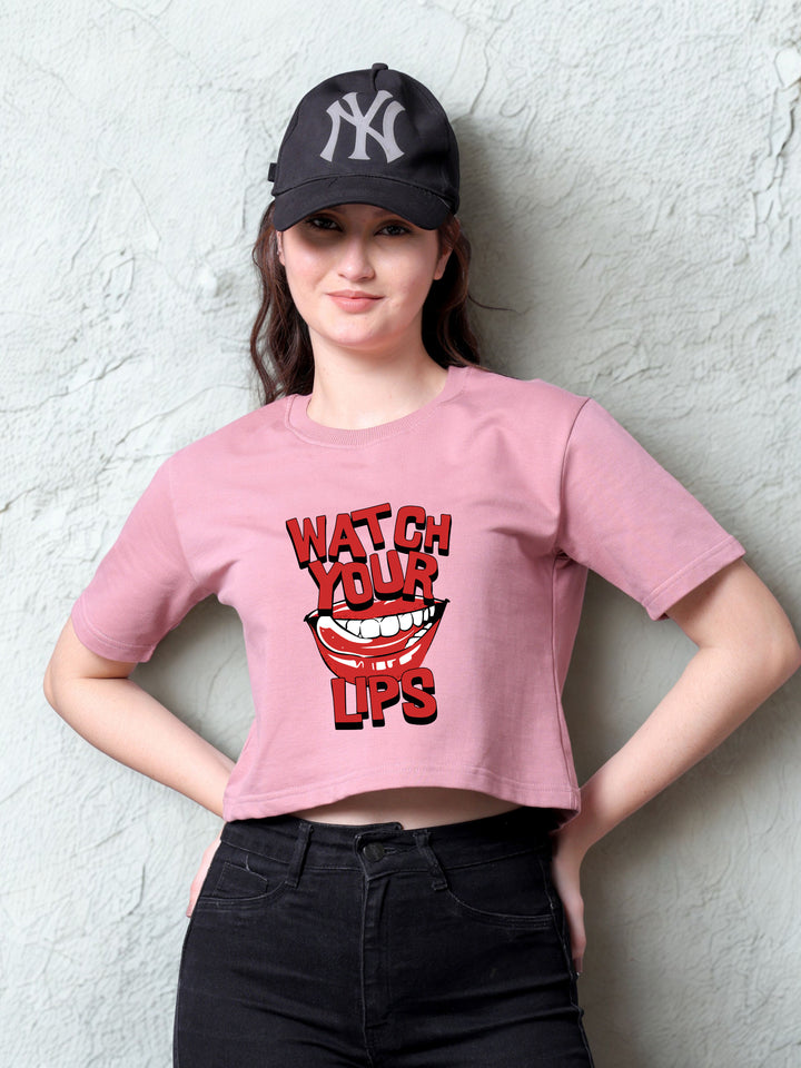 Watch your lips Women Crop Top