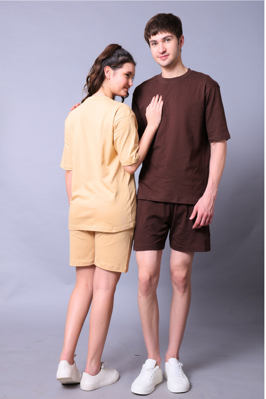 Brown & Beige Couple Co-Ord Set (Pack of 2)