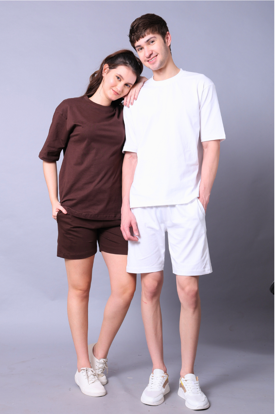 Brown & White Couple Co-Ord Set (Pack of 2)