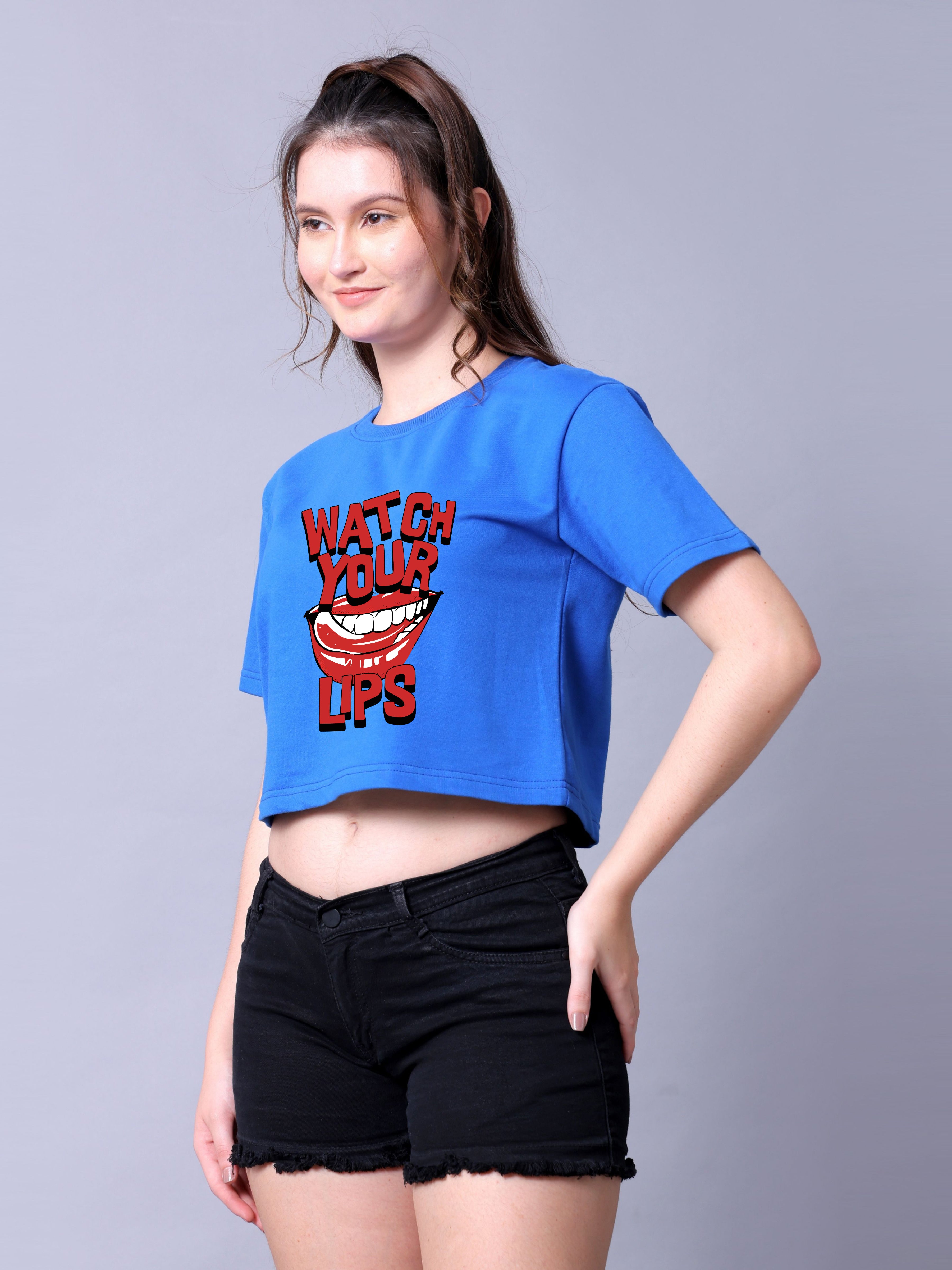 Watch your lips Women Crop Top