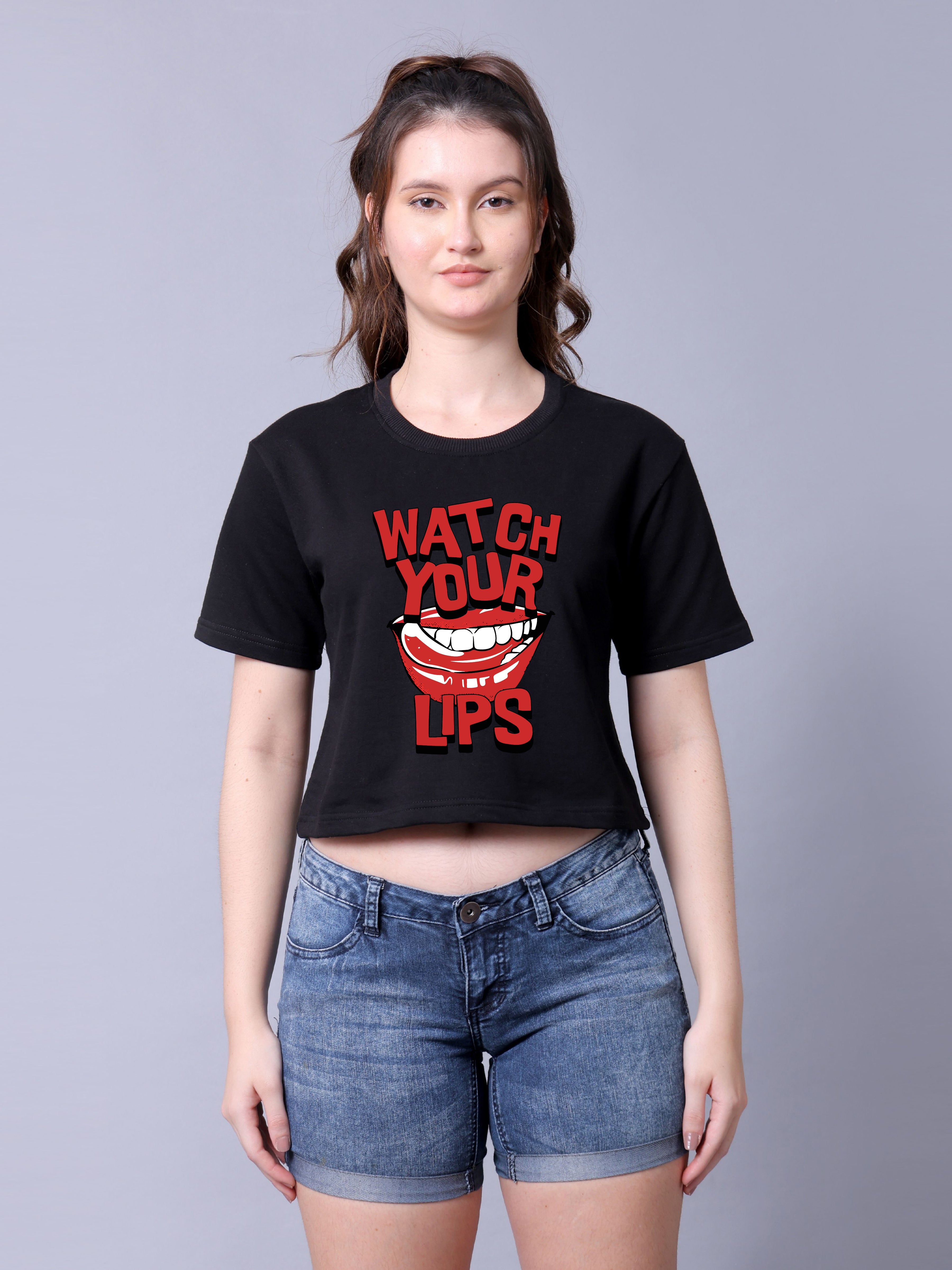 Watch your lips Women Crop Top