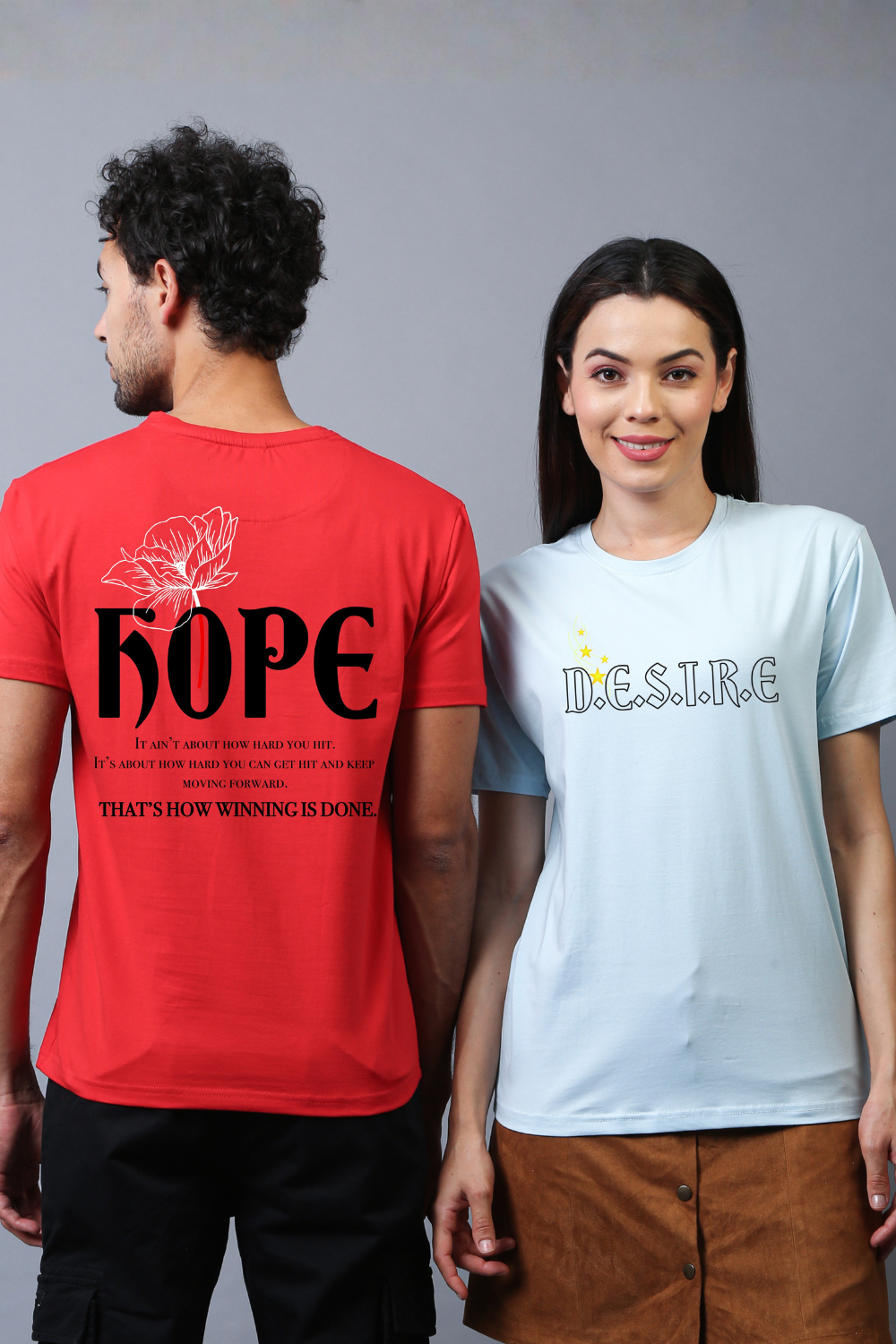 "Hope" and "Desire" Couple Unisex Tees - Pack of