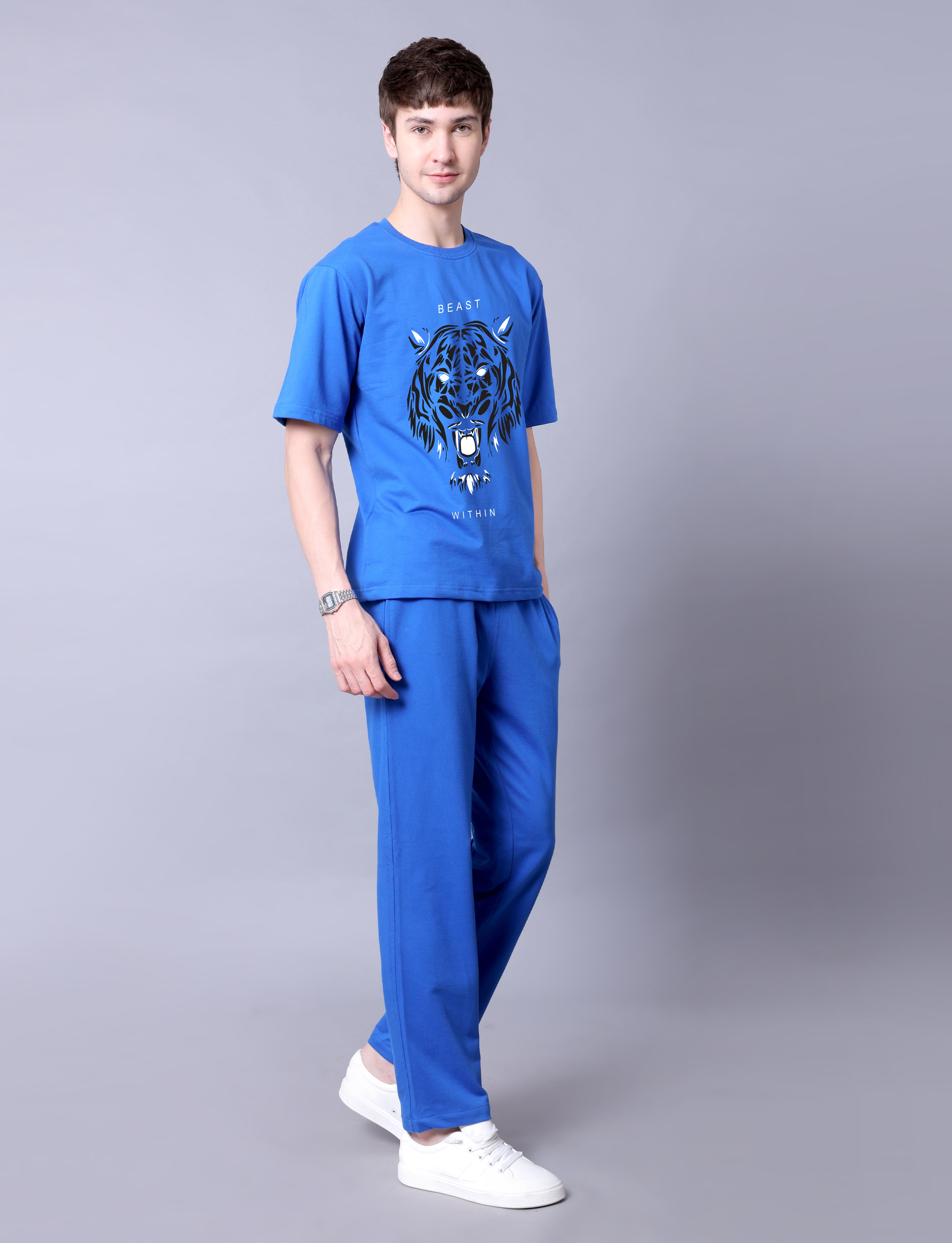 Bold Tiger Men Co-Ord Set - Oversized Tee With Jogger