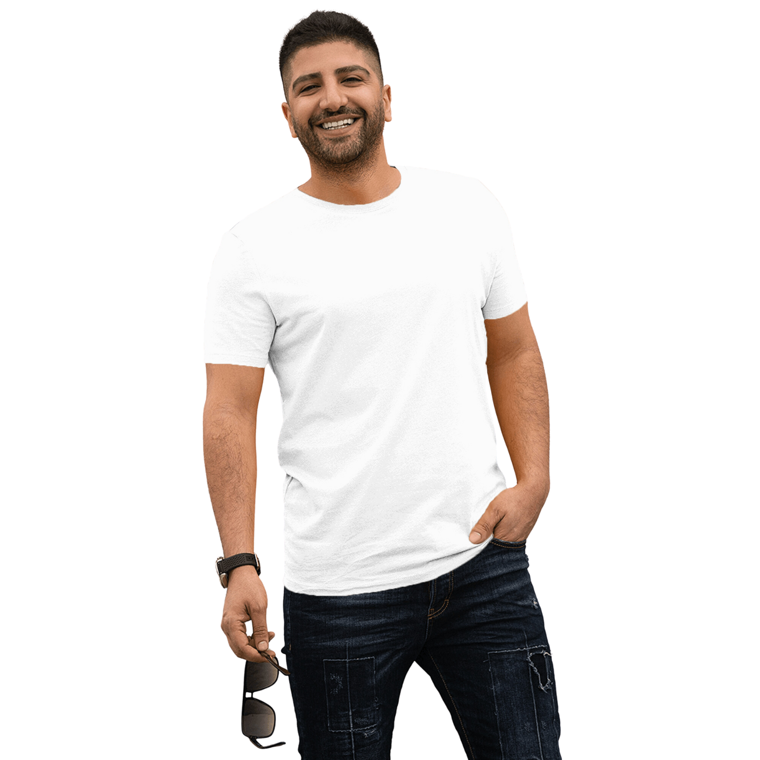 Solid Pack of 7 Half Sleeves Crew Neck