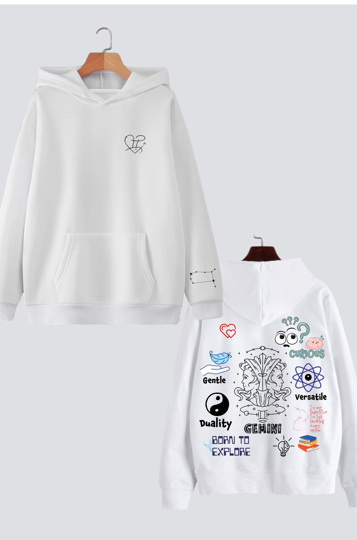 Zodiac Oversized Hoodies - Customizable Couple's Edition - Pack of 2