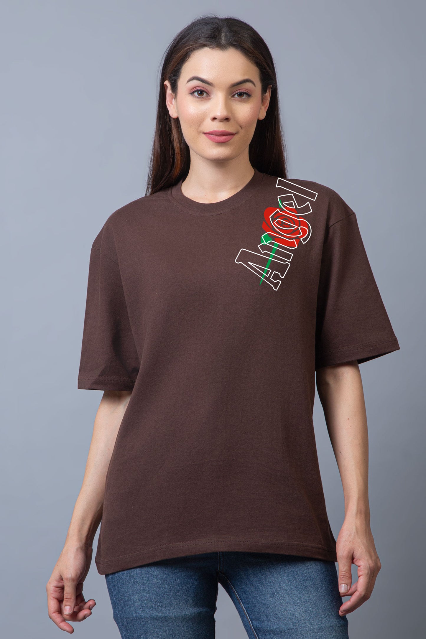 Angel Half Sleeves Oversized Tee