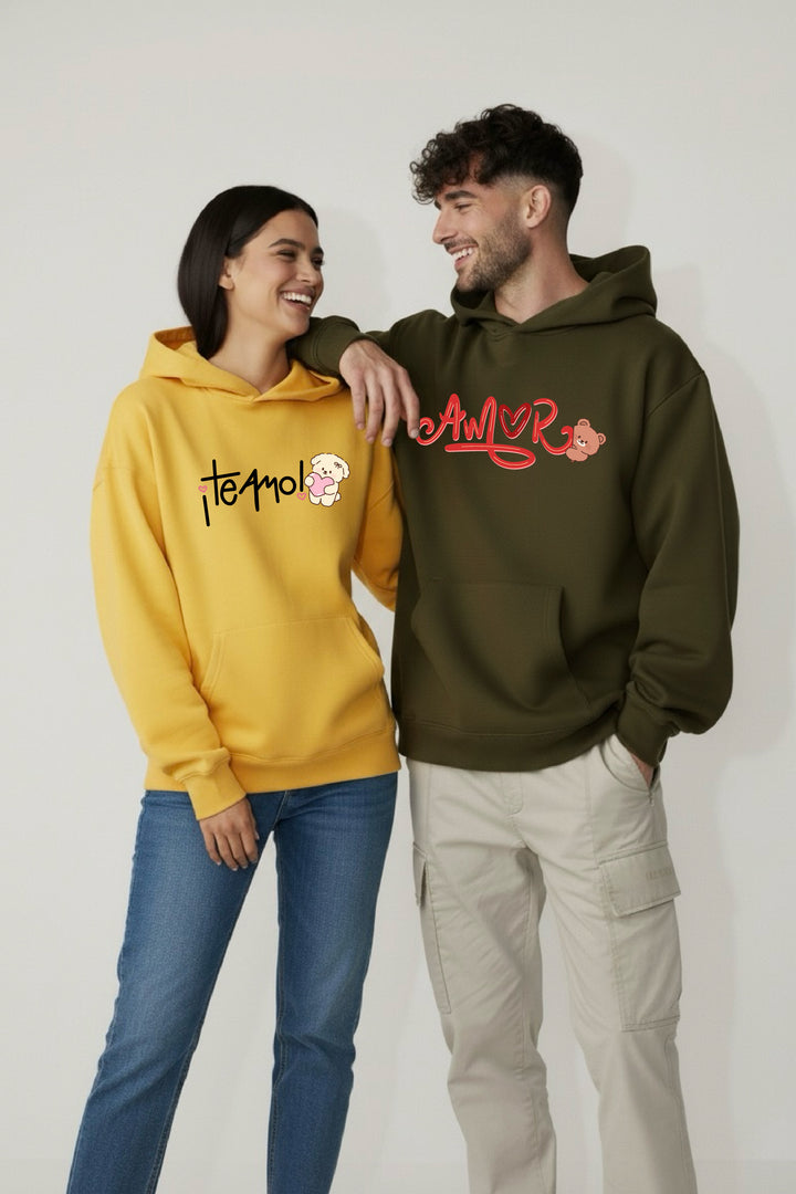 AMOR Teamo Oversized Drop Shoulder Hoodies - Pack of 2