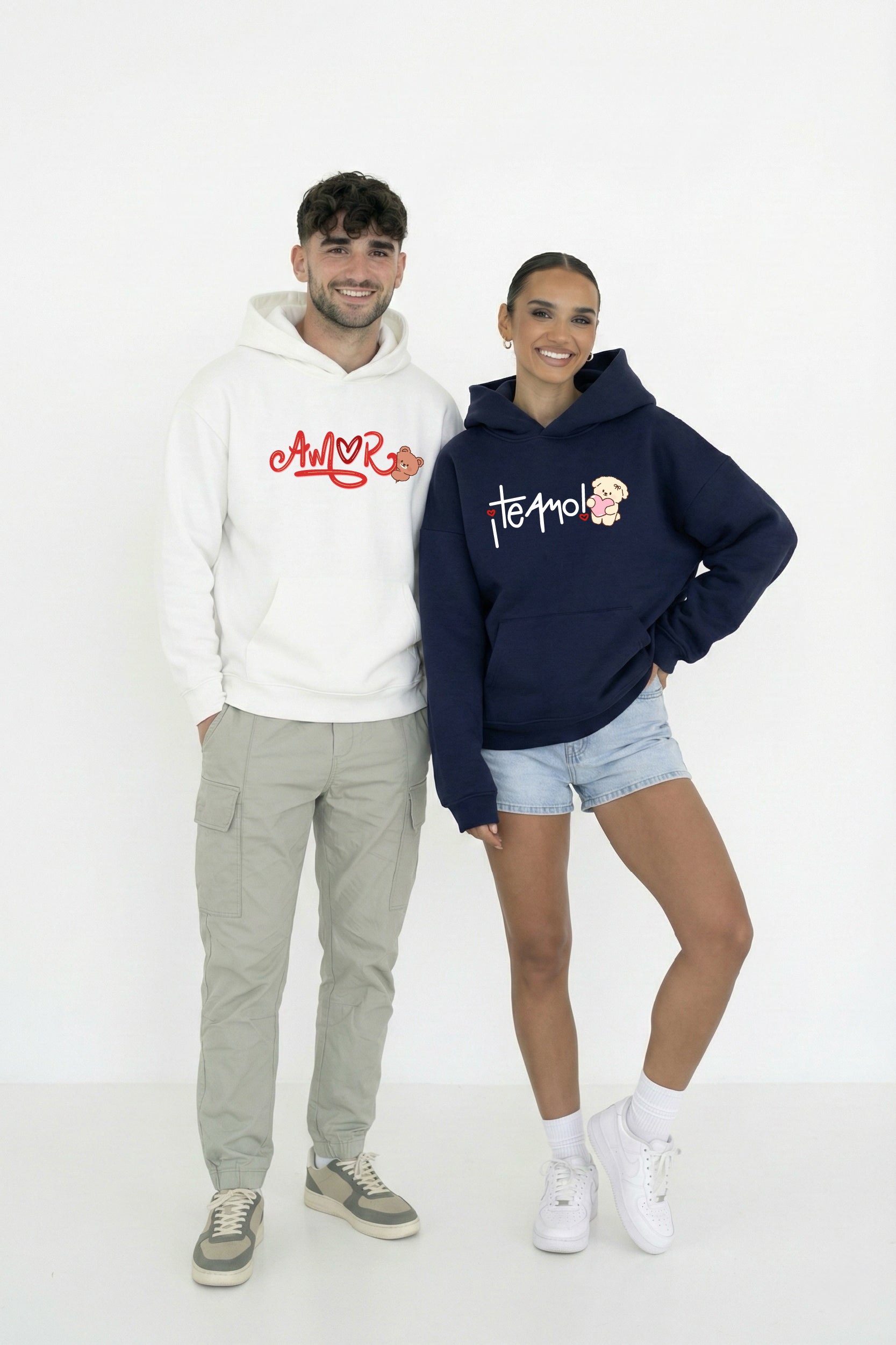 AMOR Teamo Oversized Drop Shoulder Hoodies - Pack of 2