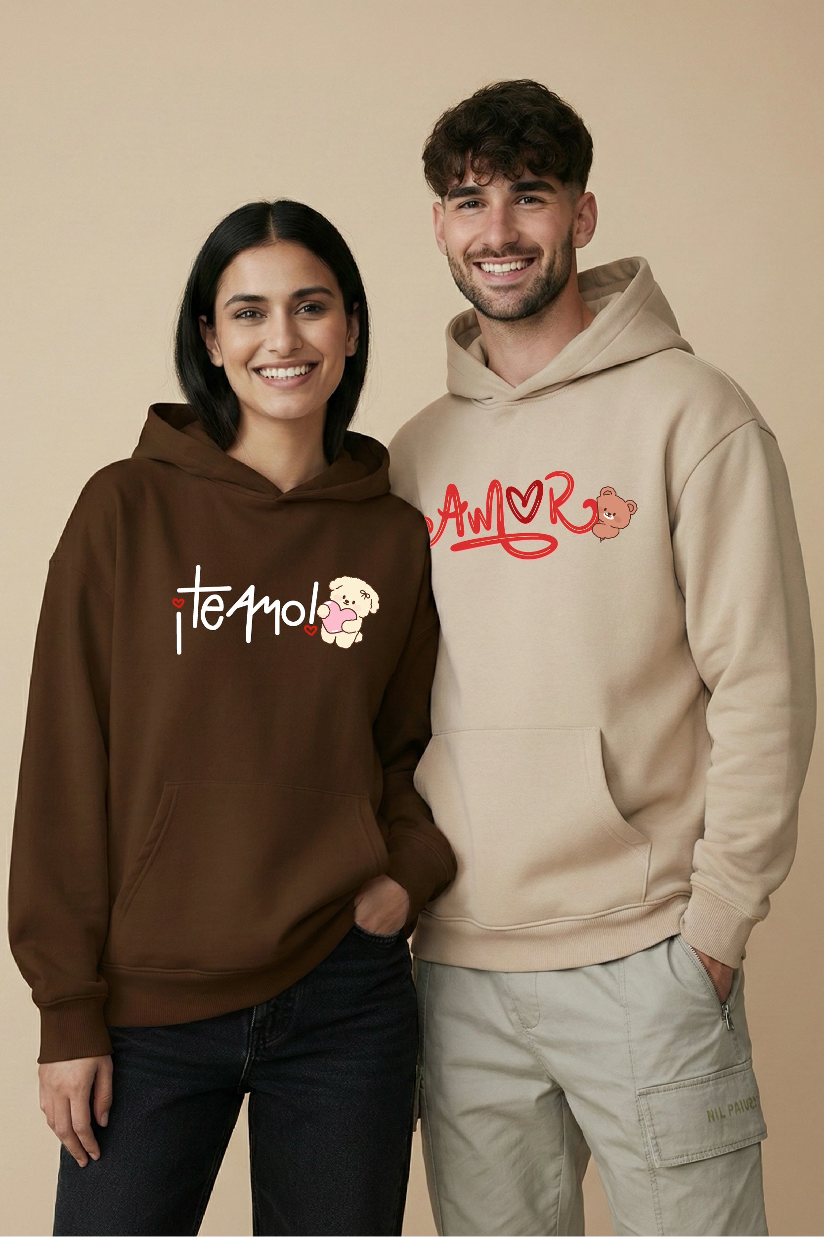 AMOR Teamo Oversized Drop Shoulder Hoodies - Pack of 2