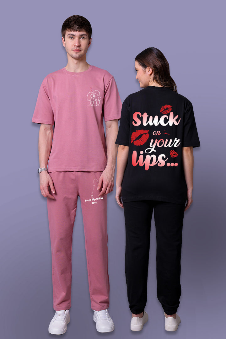 Kiss Typo Couple Co-Ord Set With Joggers (Pack of 2)