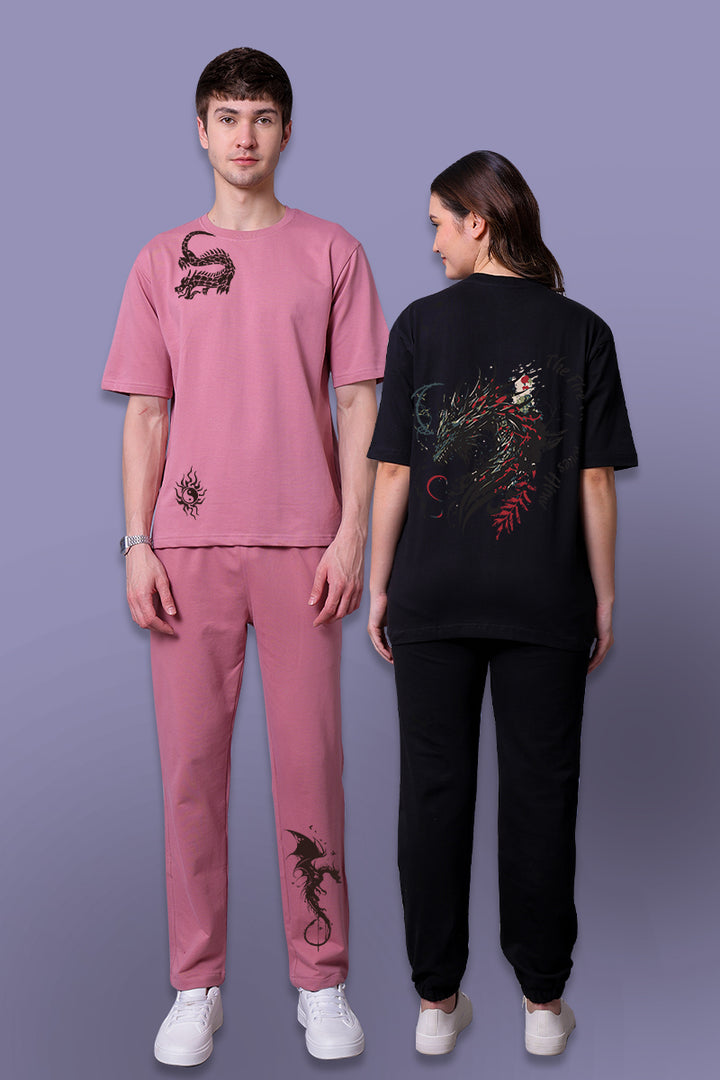 Dragon Couple Co-Ord Set With Joggers (Pack of 2)