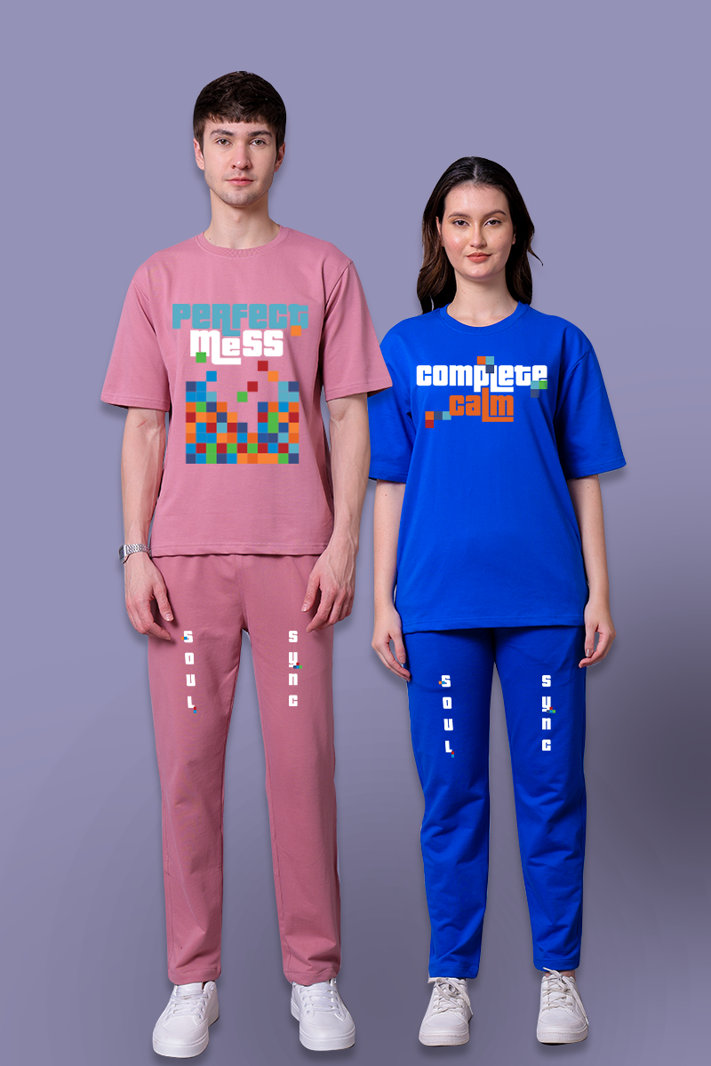 Complete Calm & Perfect Mess Couple Co-Ord Set With Joggers (Pack of 2)