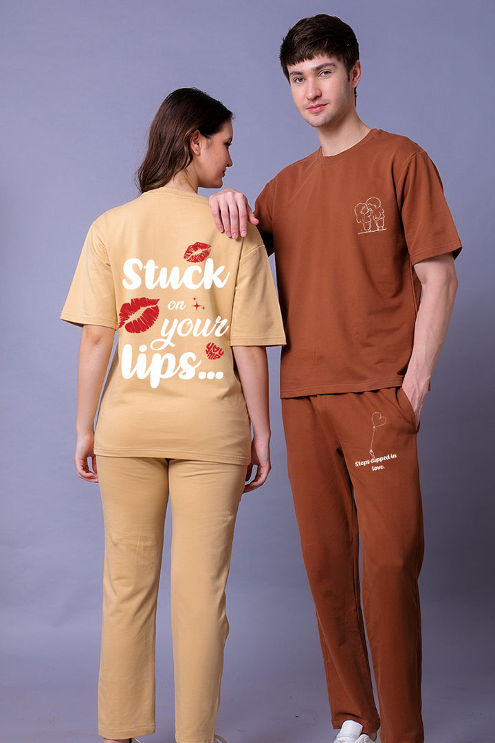 Kiss Typo Couple Co-Ord Set With Joggers (Pack of 2)