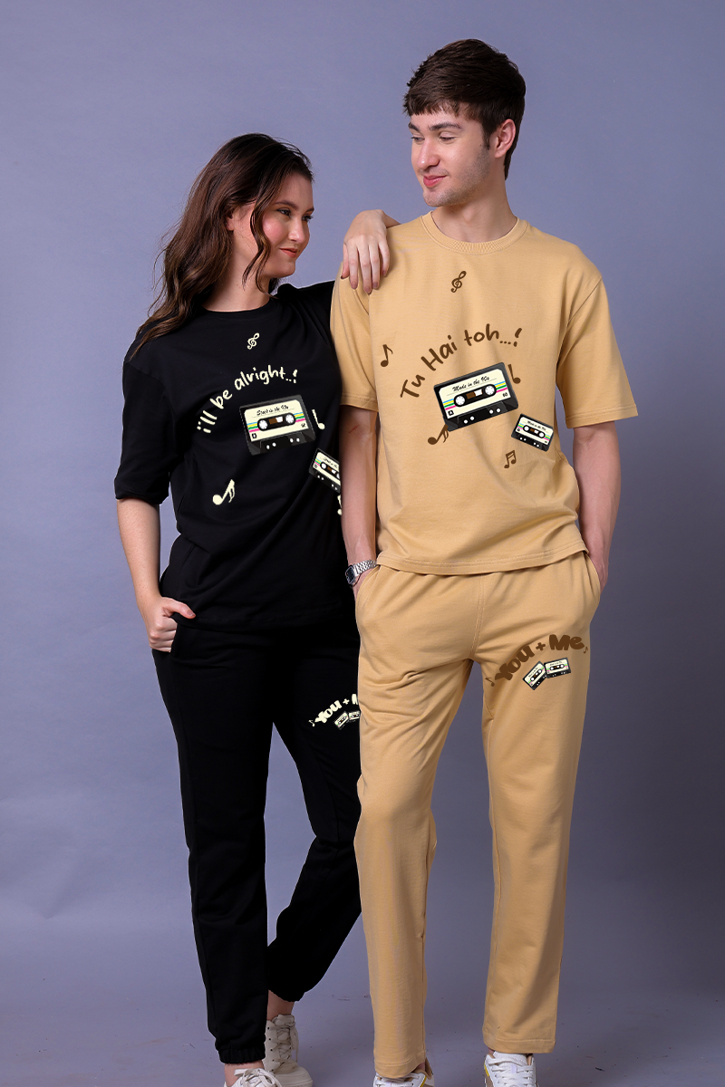Tu Hai Toh I'll Be Alright Couple Co-Ord Set With Joggers (Pack of 2)