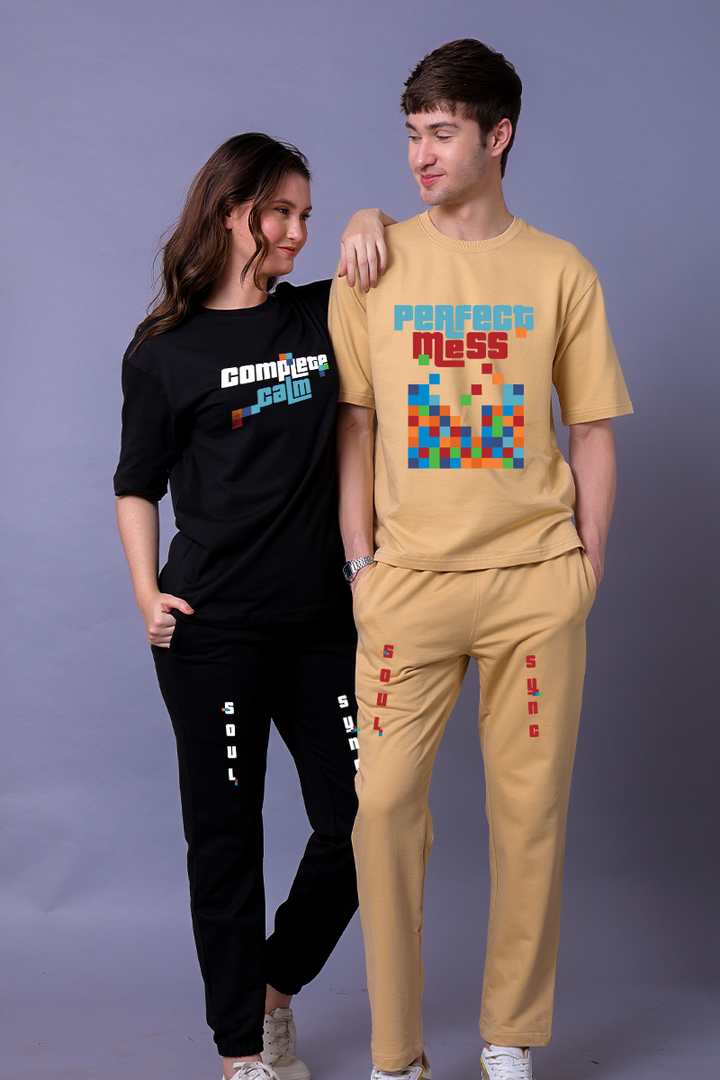Complete Calm & Perfect Mess Couple Co-Ord Set With Joggers (Pack of 2)