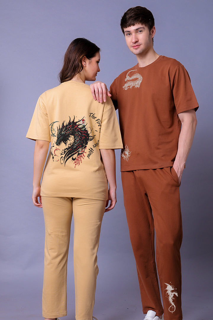 Dragon Couple Co-Ord Set With Joggers (Pack of 2)