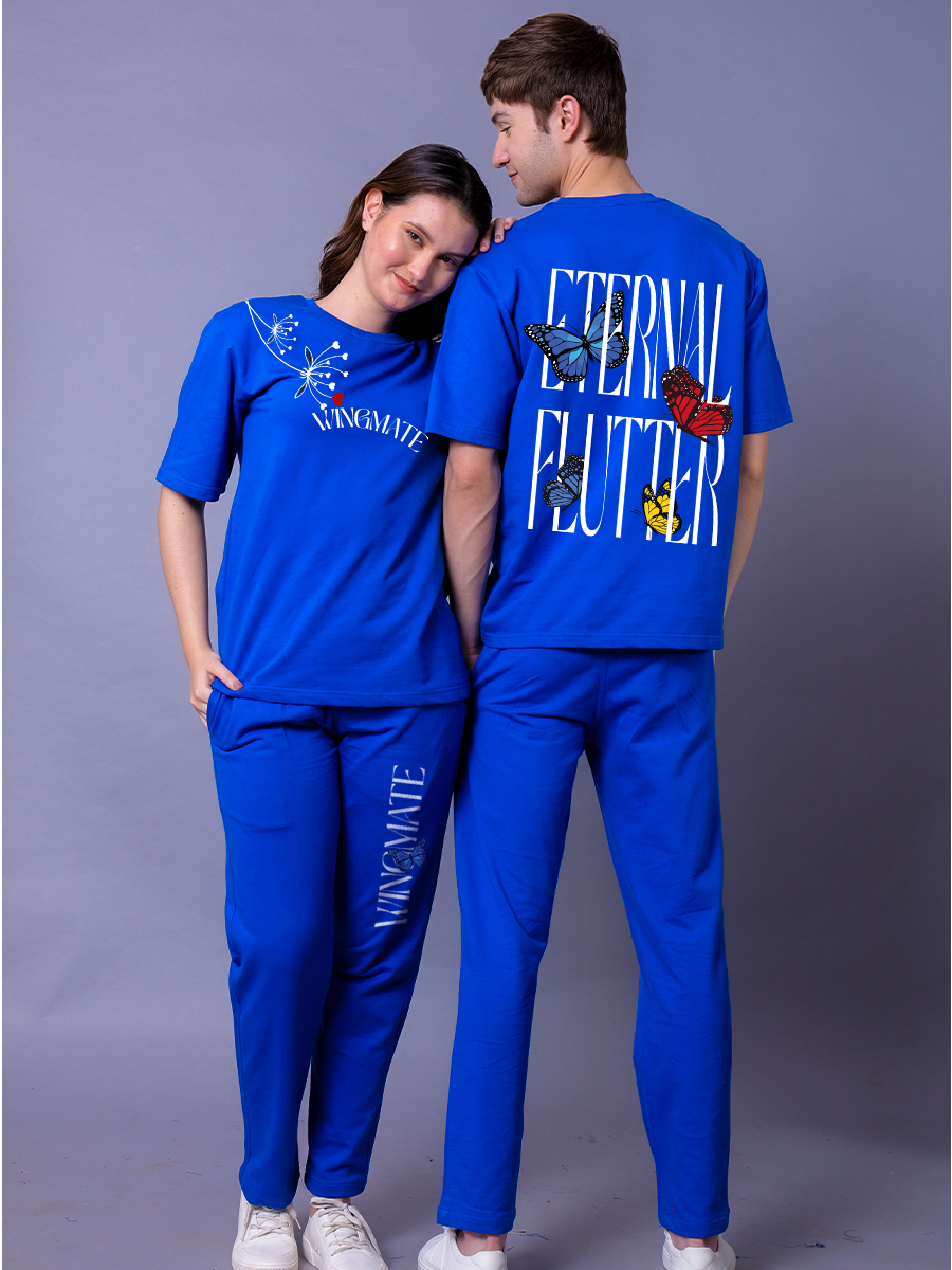 Eternal Flutter Butterfly Couple Co-Ord Set With Joggers (Pack of 2)