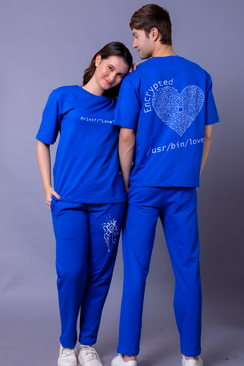 Code Love Couple Co-Ord Set With Joggers (Pack of 2)