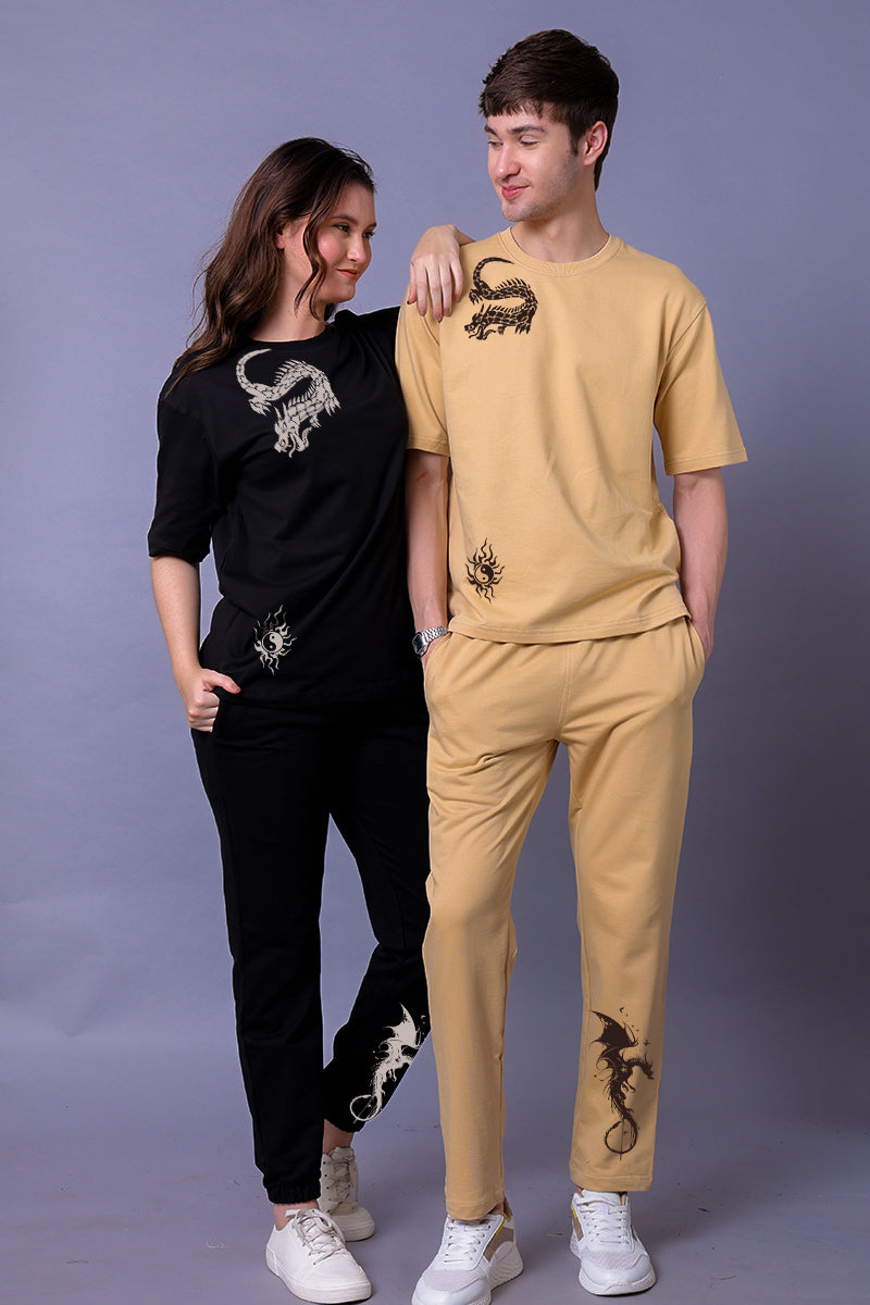 Dragon Couple Co-Ord Set With Joggers (Pack of 2)