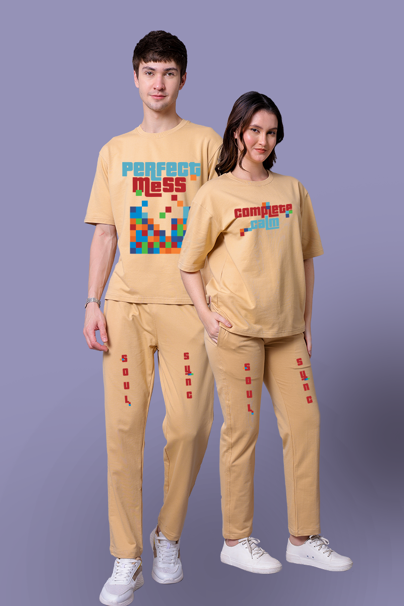 Complete Calm & Perfect Mess Couple Co-Ord Set With Joggers (Pack of 2)