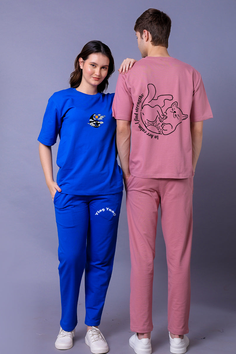 Ying Yang Couple Co-Ord Set With Joggers (Pack of 2)