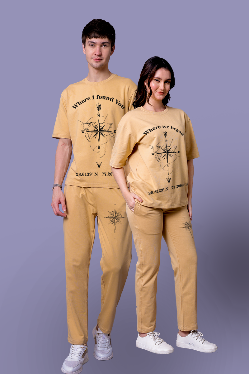 Co-ordinates Love Couple Co-Ord Set With Joggers (Pack of 2)