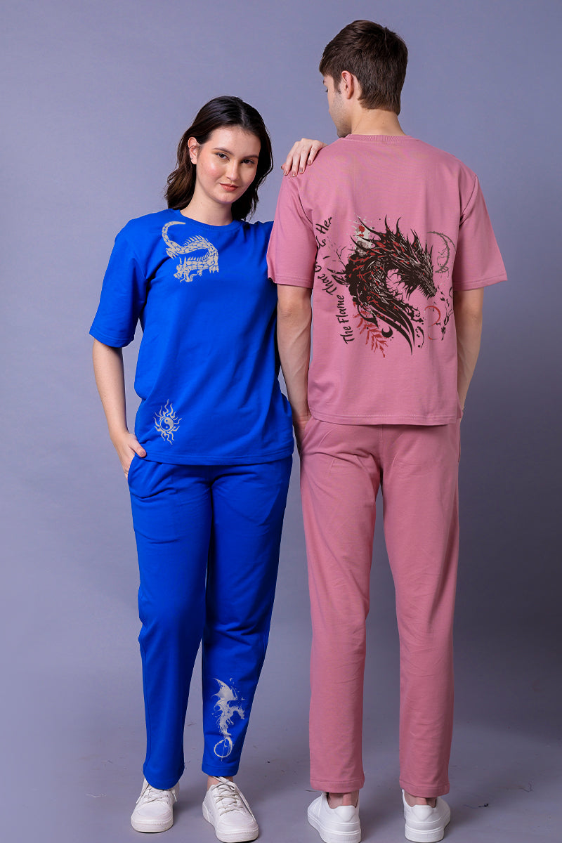 Dragon Couple Co-Ord Set With Joggers (Pack of 2)