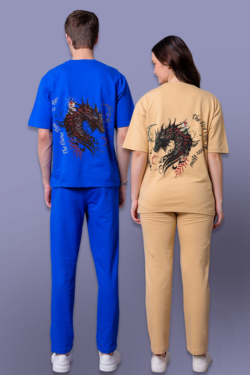 Dragon Couple Co-Ord Set With Joggers (Pack of 2)