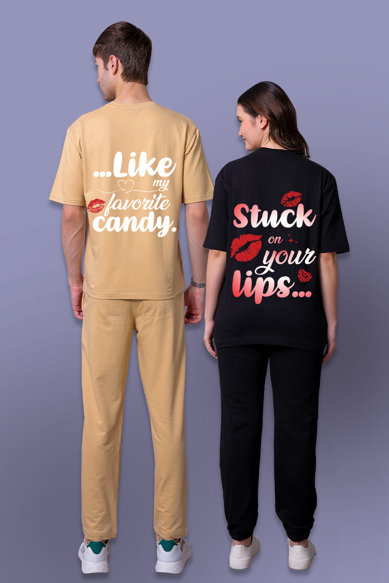 Kiss Typo Couple Co-Ord Set With Joggers (Pack of 2)