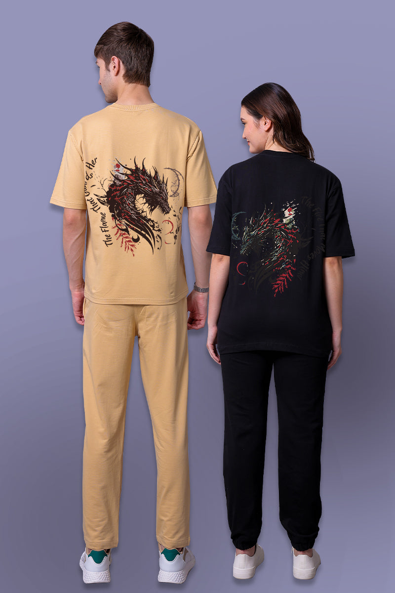 Dragon Couple Co-Ord Set With Joggers (Pack of 2)