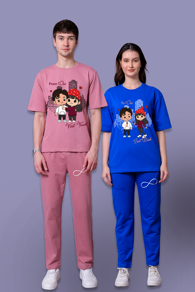 From First to Last Crush Couple Co-Ord Set With Joggers (Pack of 2)