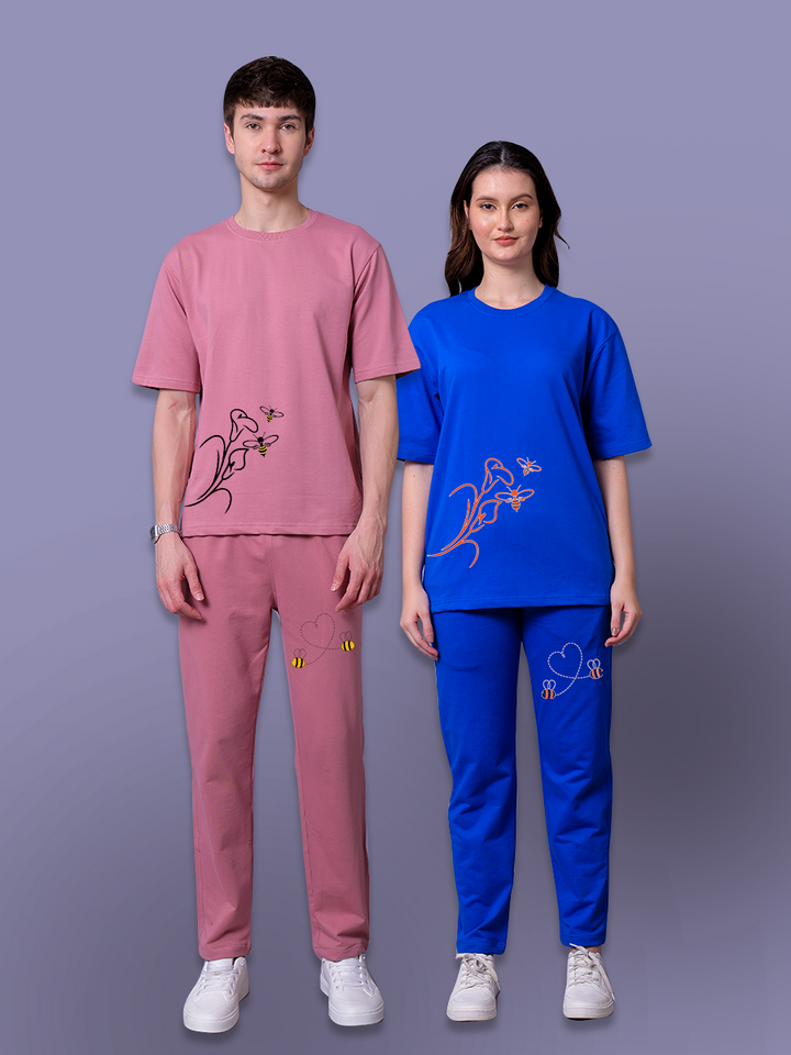 Let It Bee Couple Co-Ord Set With Jogger (Pack of 2)