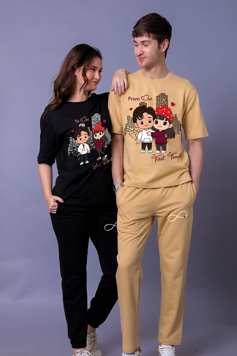From First to Last Crush Couple Co-Ord Set With Joggers (Pack of 2)