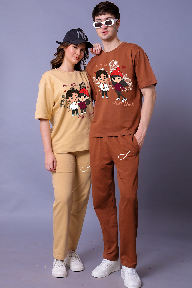 From First to Last Crush Couple Co-Ord Set With Joggers (Pack of 2)