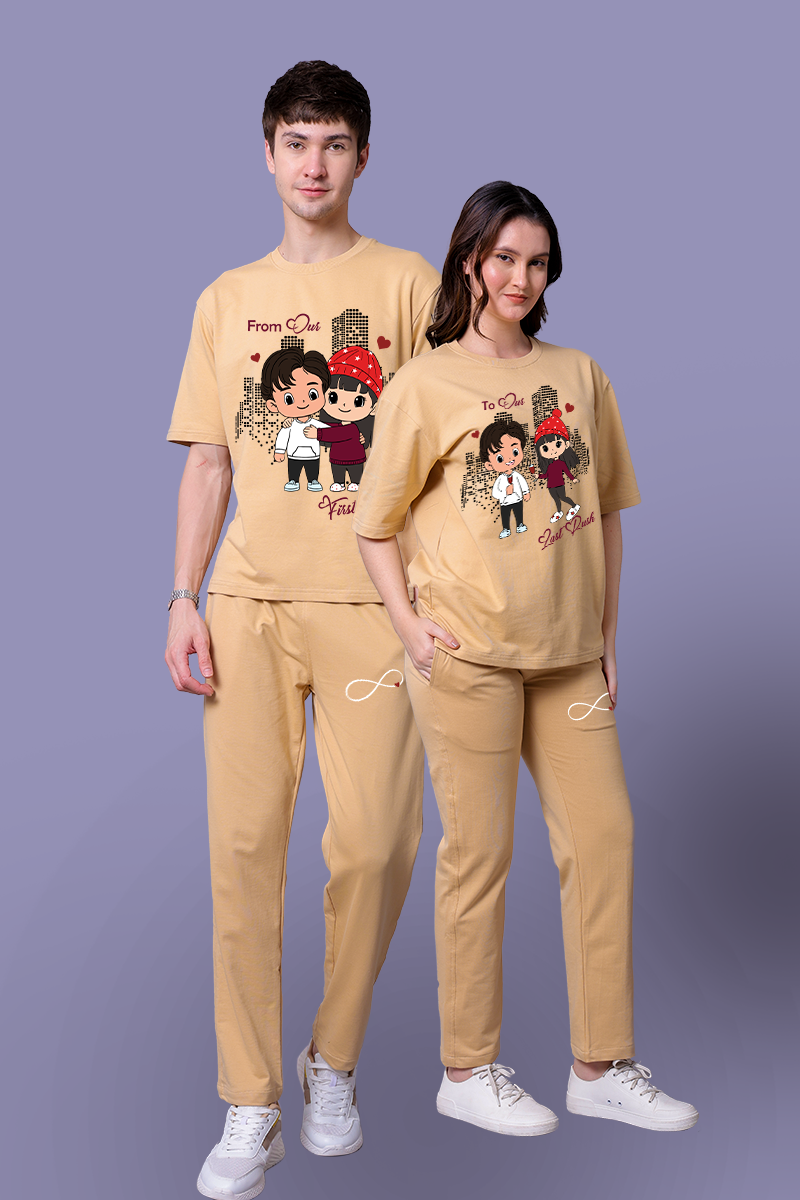From First to Last Crush Couple Co-Ord Set With Joggers (Pack of 2)