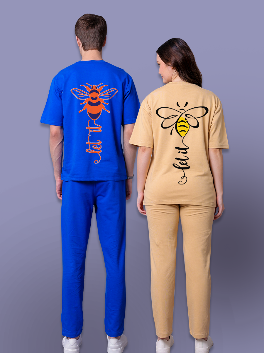 Let It Bee Couple Co-Ord Set With Jogger (Pack of 2)