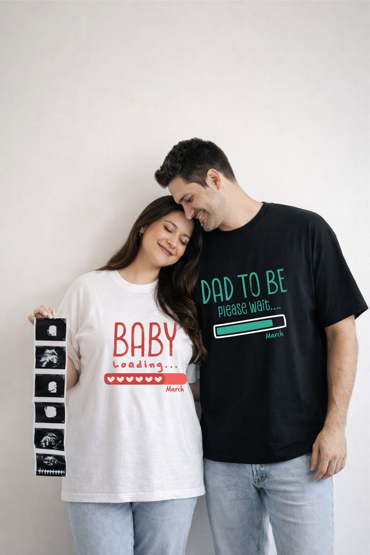 Baby Loading Oversized Couple T-Shirts (Pack of 2)