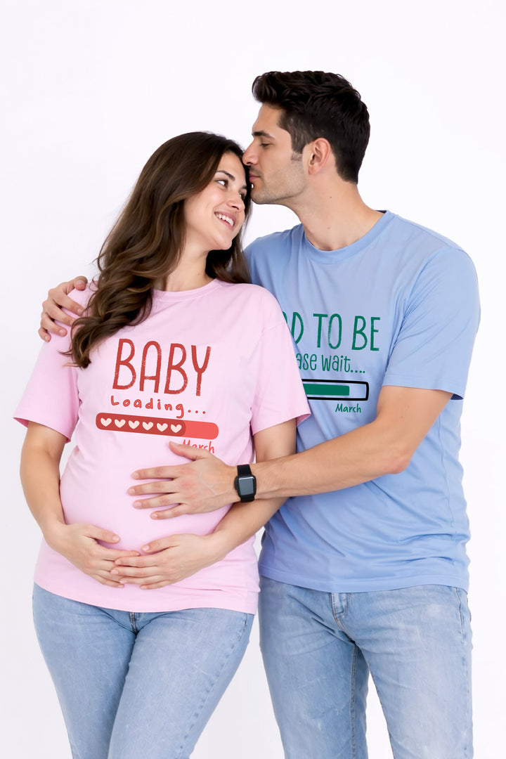 Baby Loading Oversized Couple T-Shirts (Pack of 2)