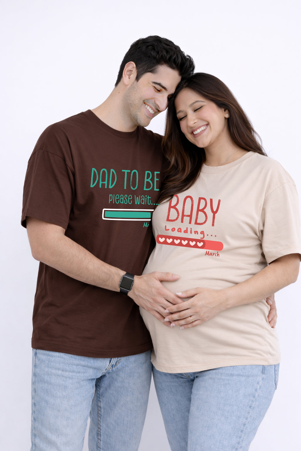 Baby Loading Oversized Couple T-Shirts (Pack of 2)