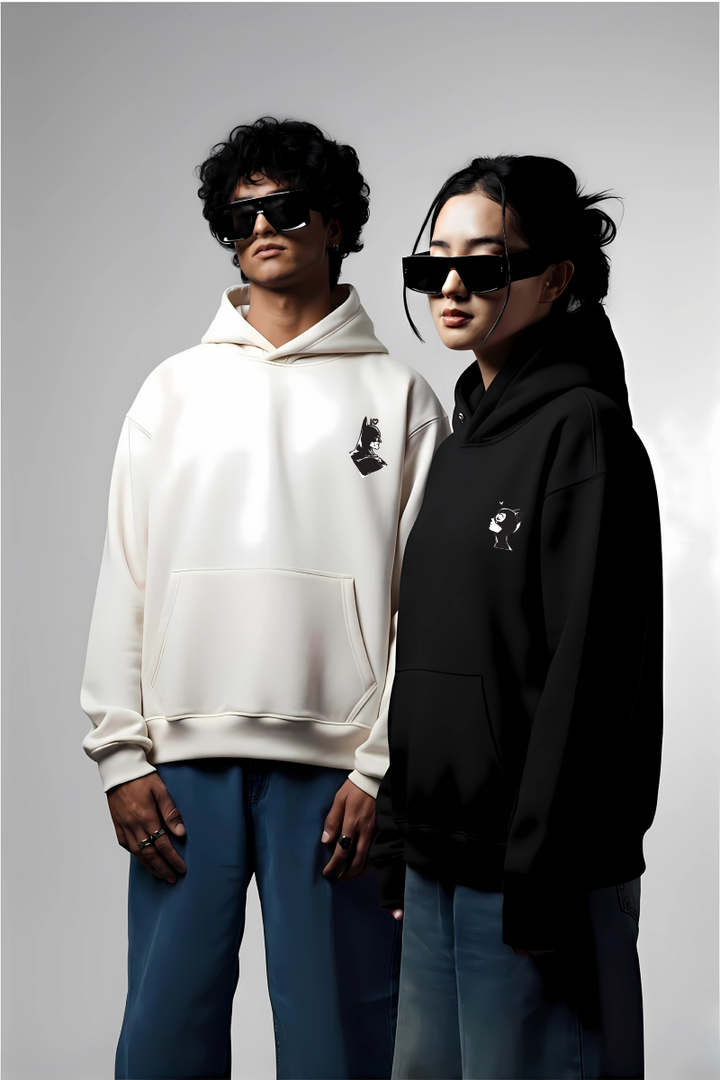 Batman & Catwoman Couple Oversized Drop Shoulder Hoodies - Pack of 2