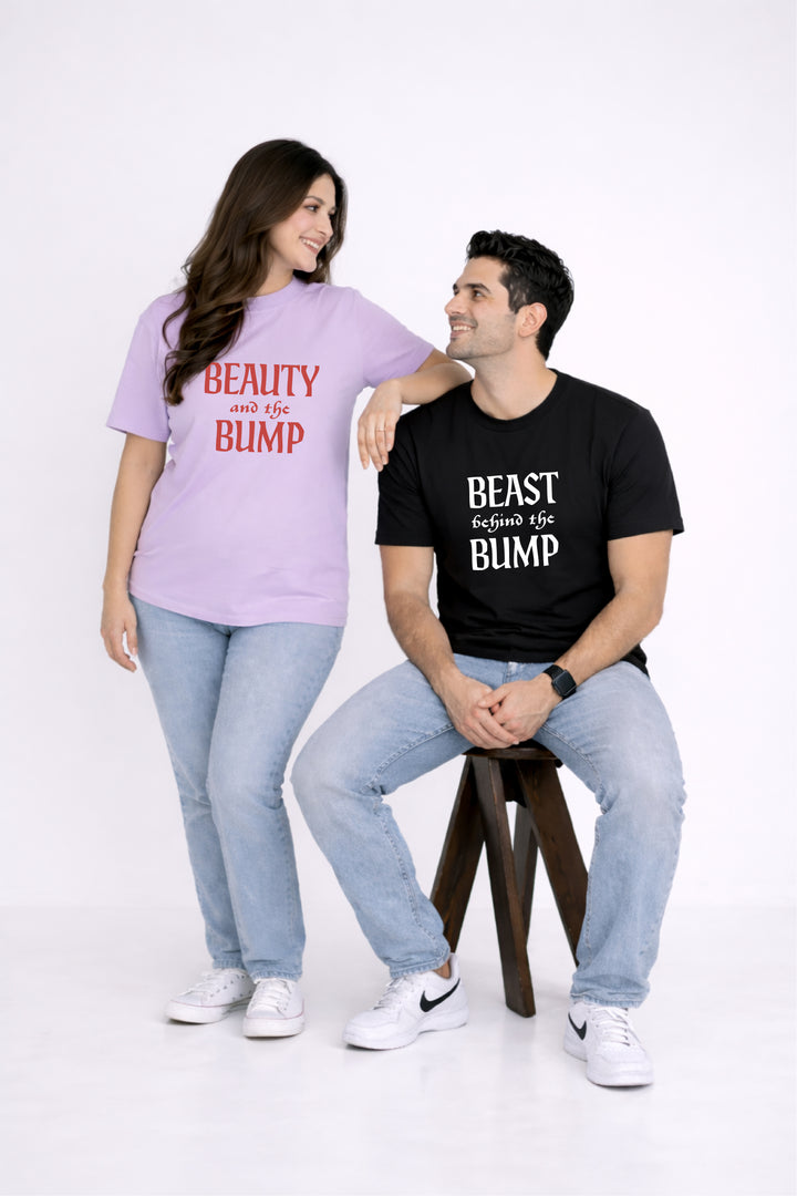 Beauty and the Bump Oversized Couple T-Shirts (Pack of 2)