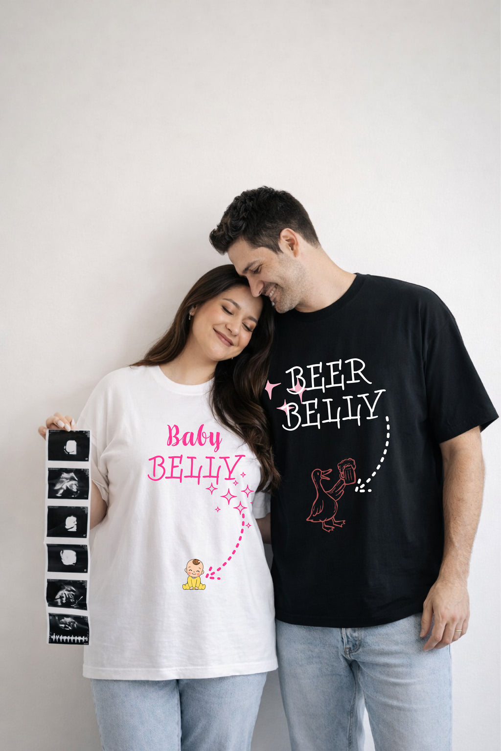 Beer Belly Oversized Couple T-Shirts (Pack of 2)