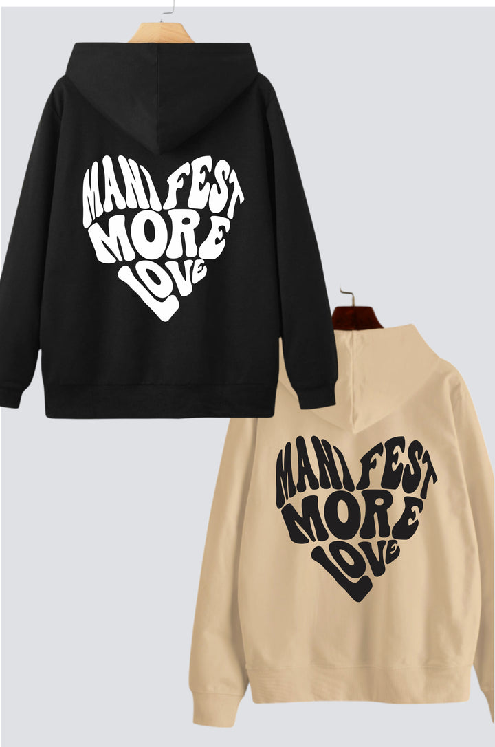 Manifest More Love Oversized Drop Shoulder Hoodies - Pack of 2