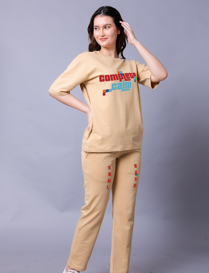 Complete Calm Women Co-Ord Set - Oversized Tee With Jogger